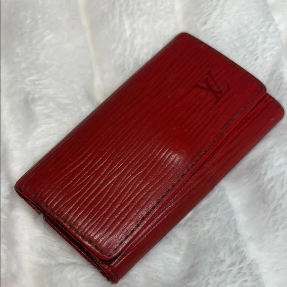 Authentic Louis Vuitton Cherry Red Epi Key Holder Wallet - Picture 3 of 13
